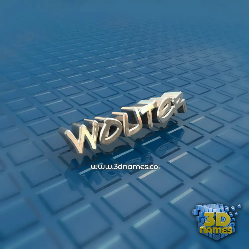 wouter in Blue Bling style - 3D name wallpaper