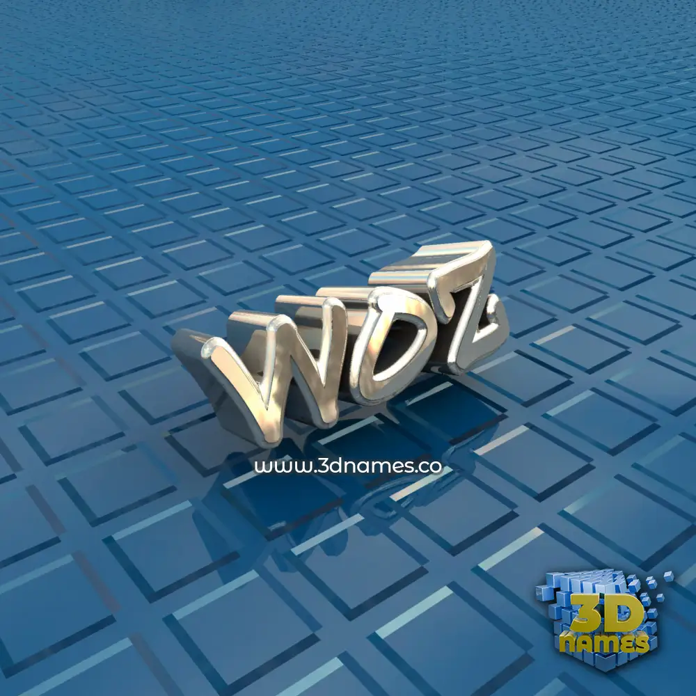 woz in Blue Bling style - 3D name wallpaper