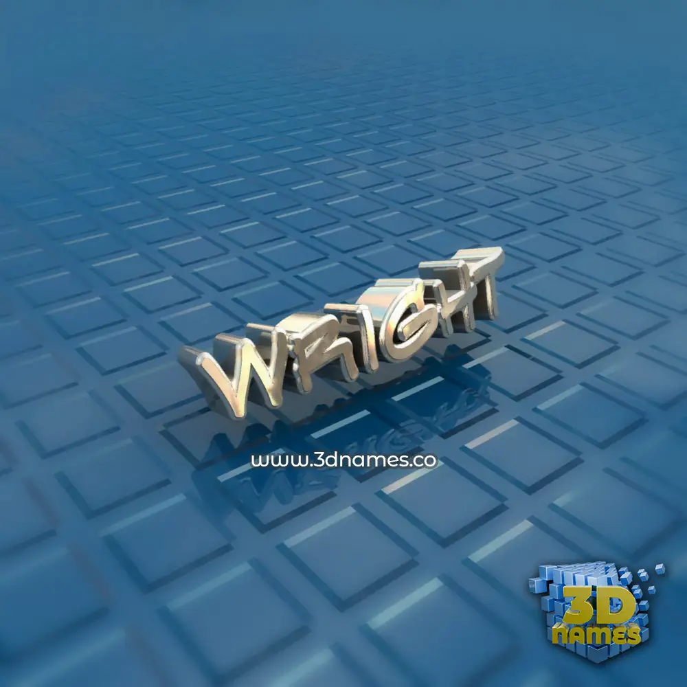 wright in Blue Bling style - 3D name wallpaper