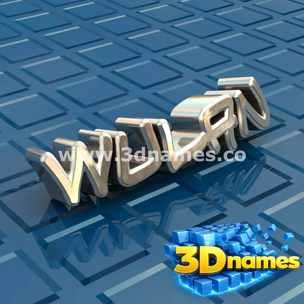 wulan in Blue Bling style - 3D name wallpaper