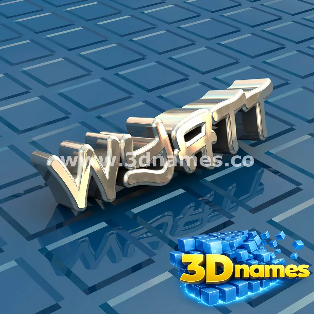 wyatt in Blue Bling style - 3D name wallpaper