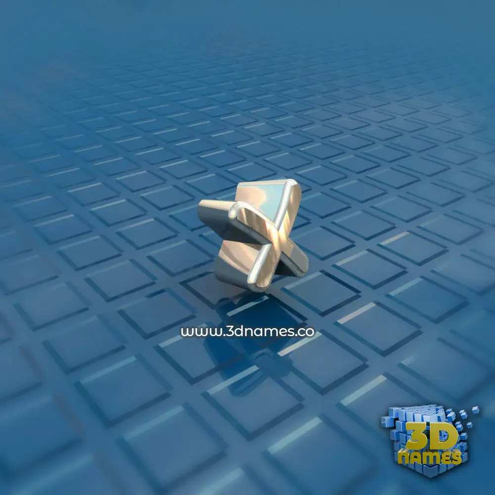 x in Blue Bling style - 3D name wallpaper
