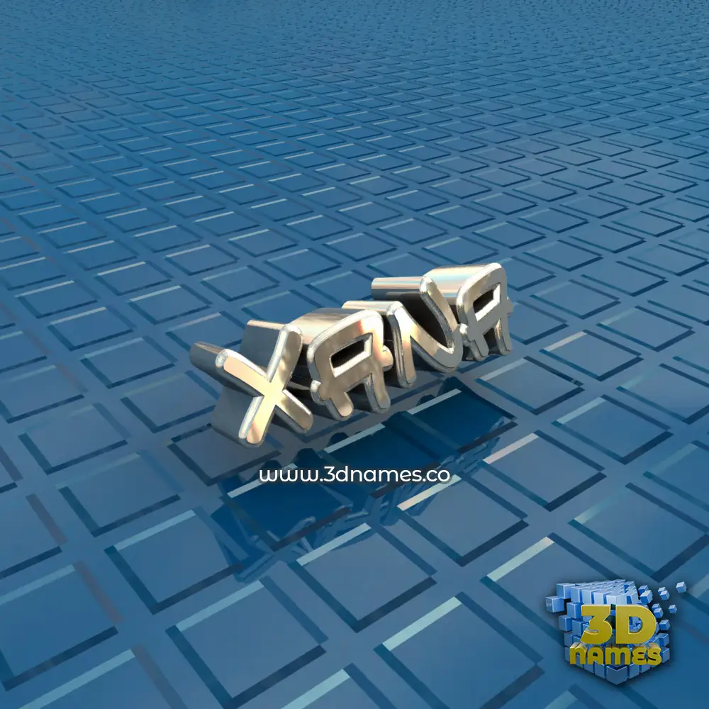 xana in Blue Bling style - 3D name wallpaper