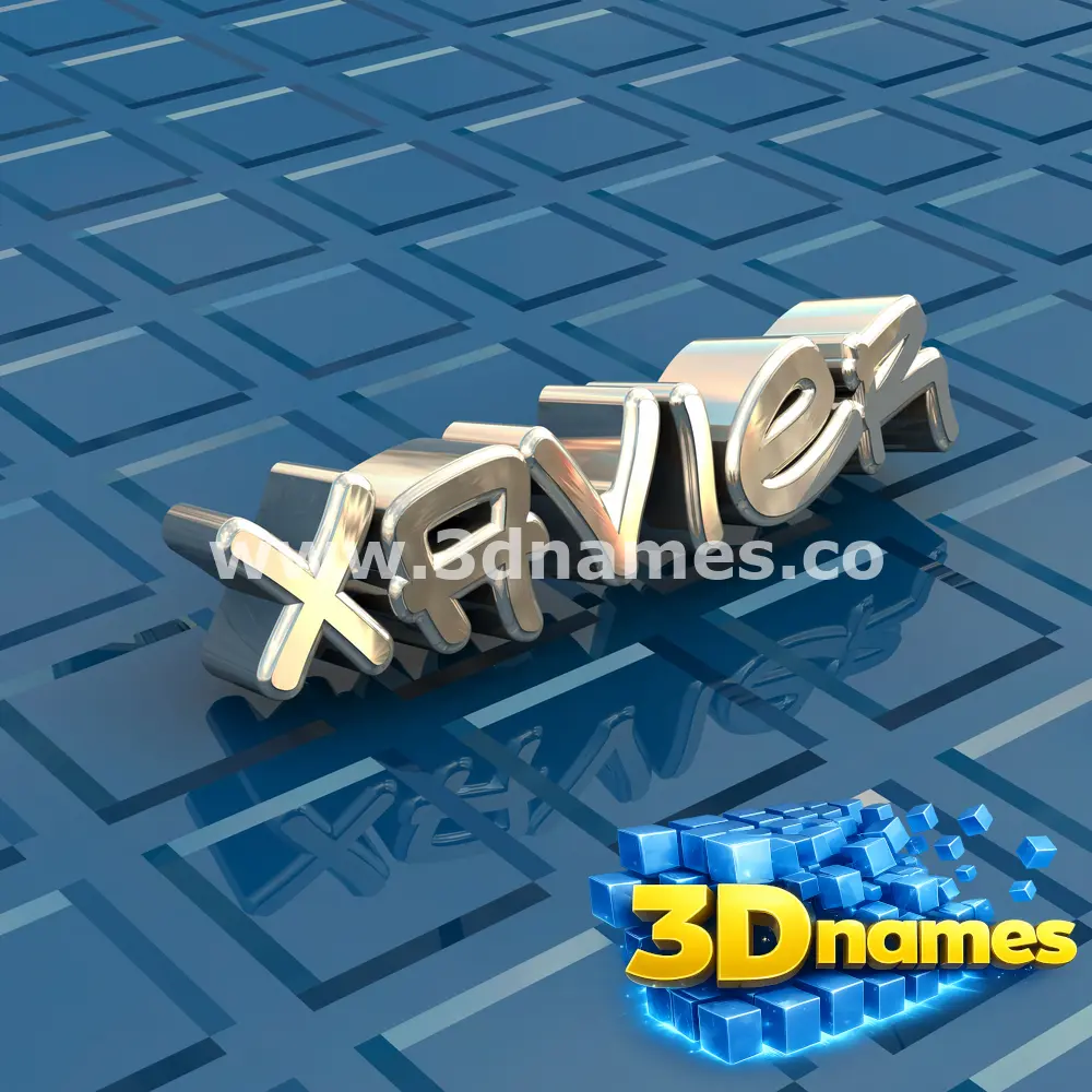 xavier in Blue Bling style - 3D name wallpaper