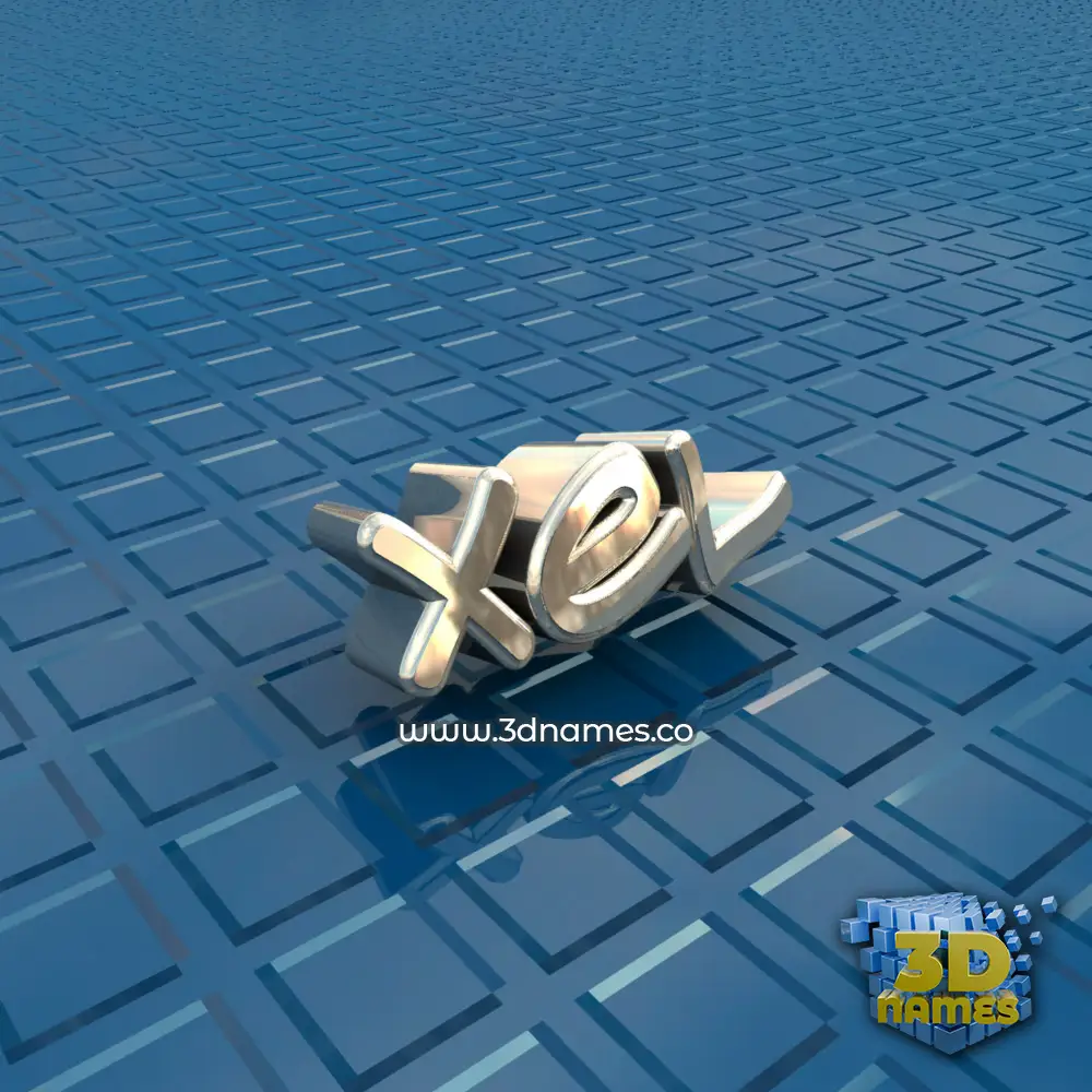 xel in Blue Bling style - 3D name wallpaper