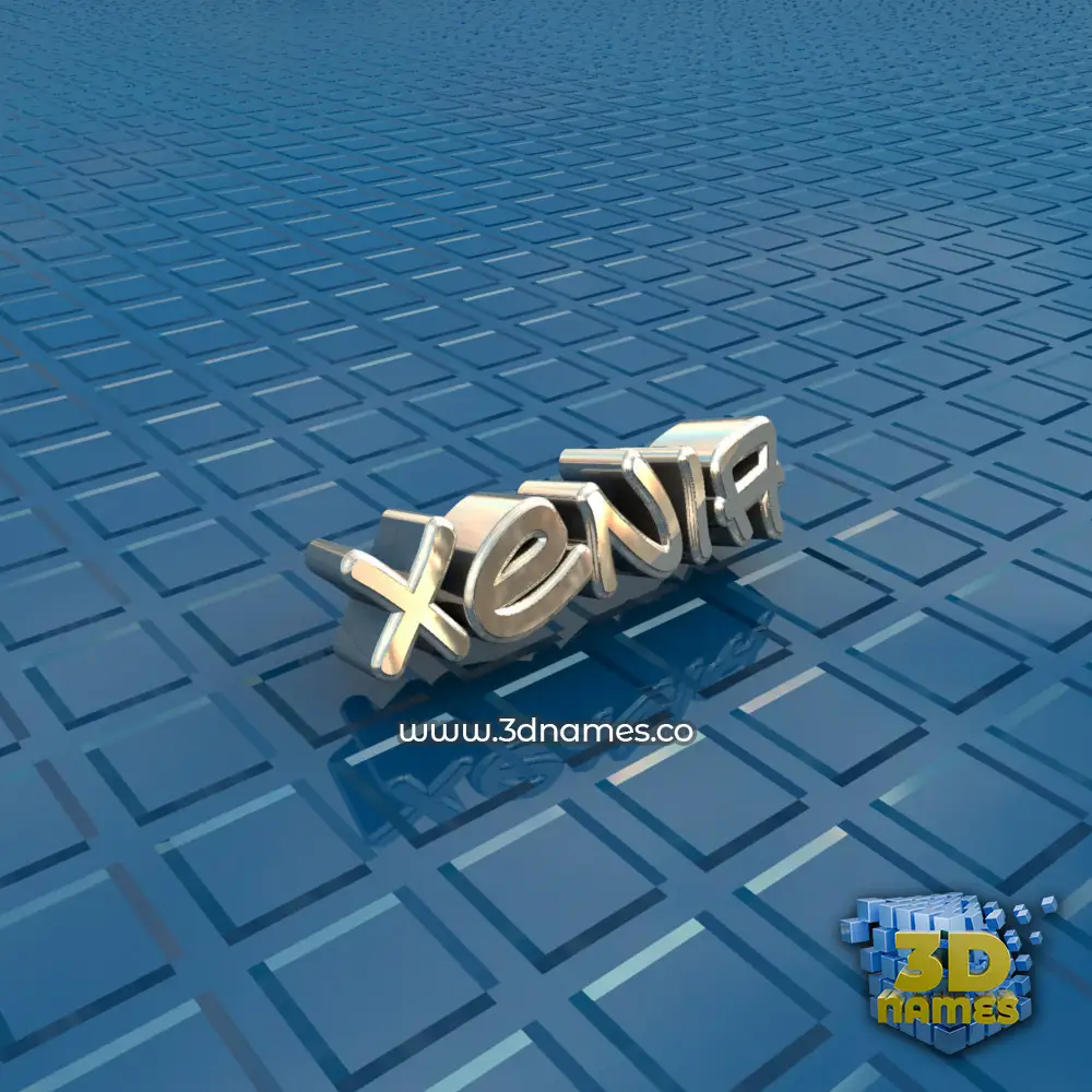 xenia in Blue Bling style - 3D name wallpaper