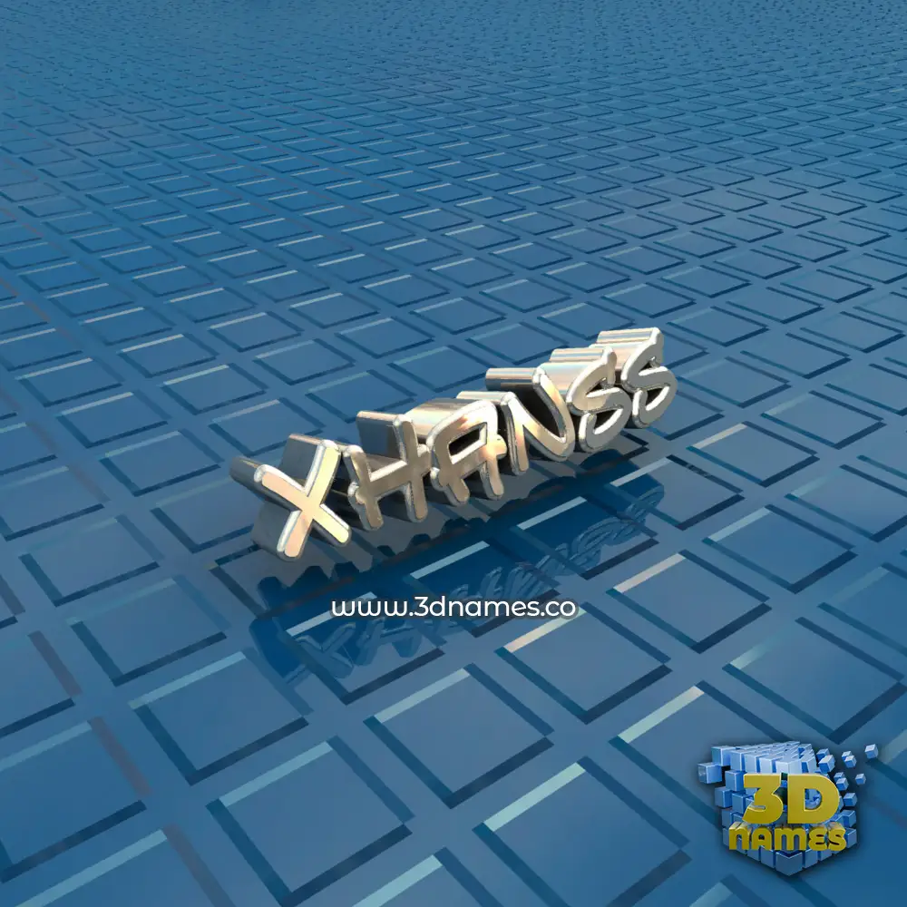 xhanss in Blue Bling style - 3D name wallpaper