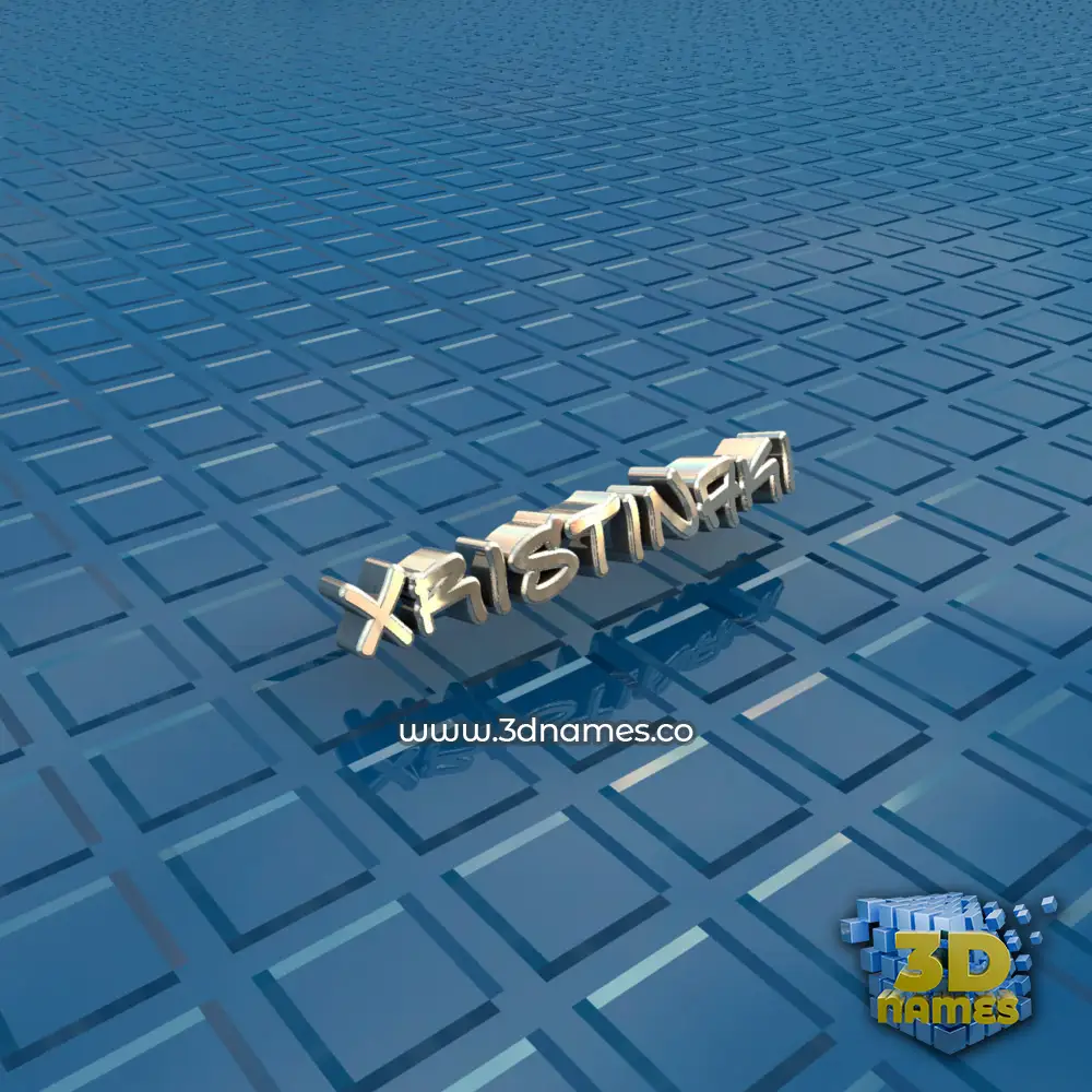 xristinaki in Blue Bling style - 3D name wallpaper