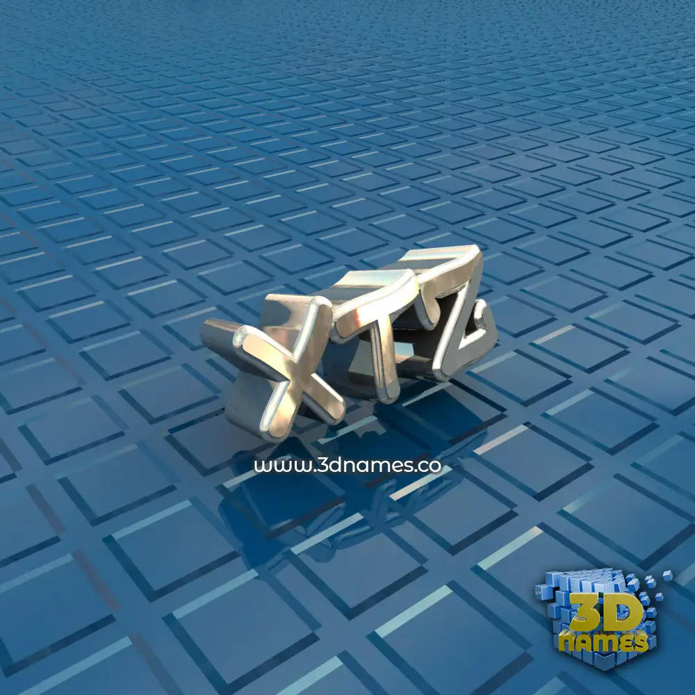 xtz in Blue Bling style - 3D name wallpaper