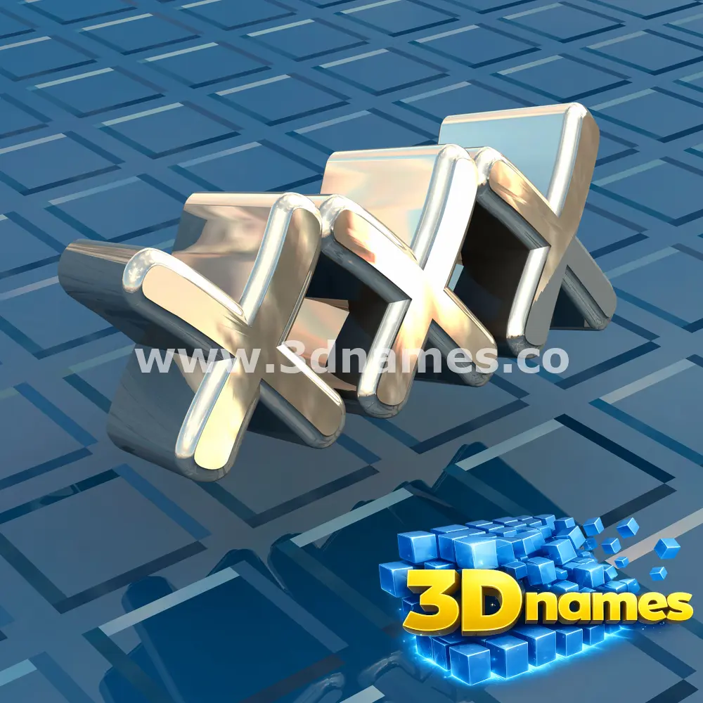 xxx in Blue Bling style - 3D name wallpaper