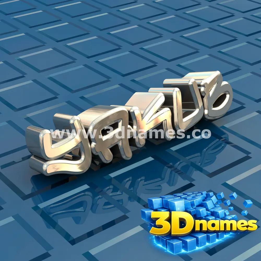 yakub in Blue Bling style - 3D name wallpaper