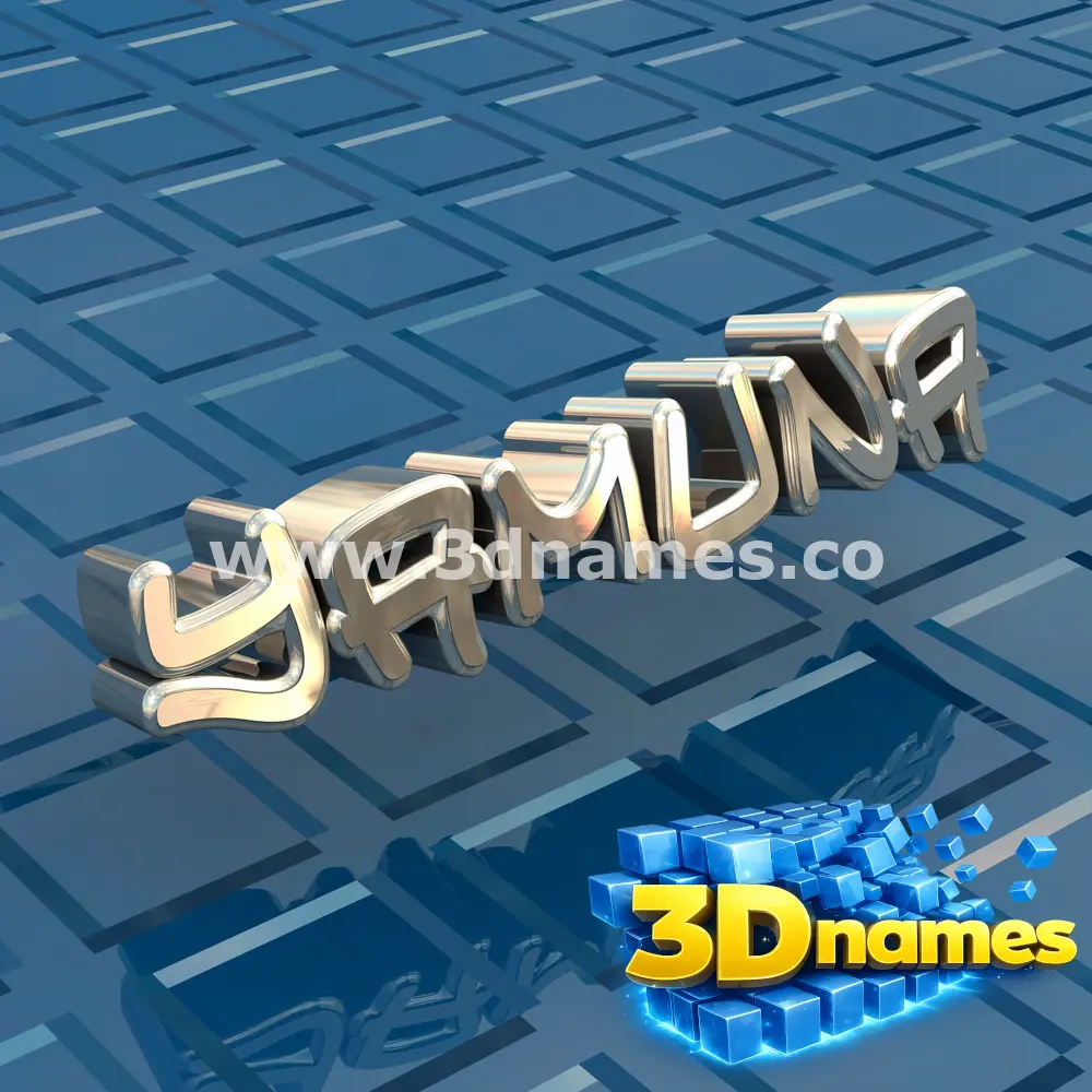 yamuna in Blue Bling style - 3D name wallpaper