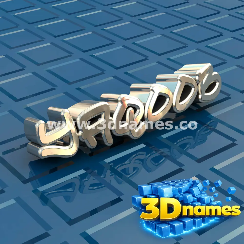 yaqoob in Blue Bling style - 3D name wallpaper