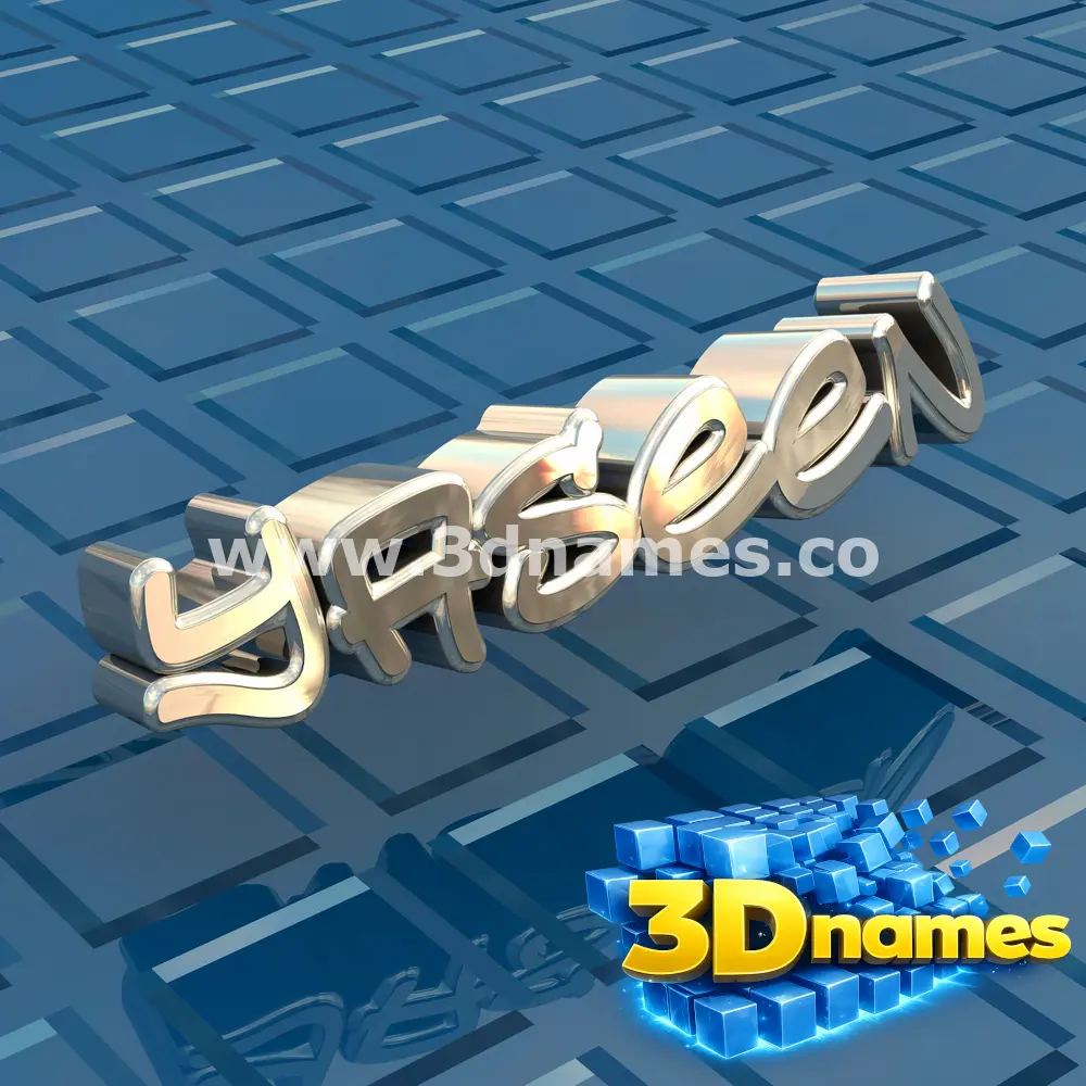 yaseen in Blue Bling style - 3D name wallpaper