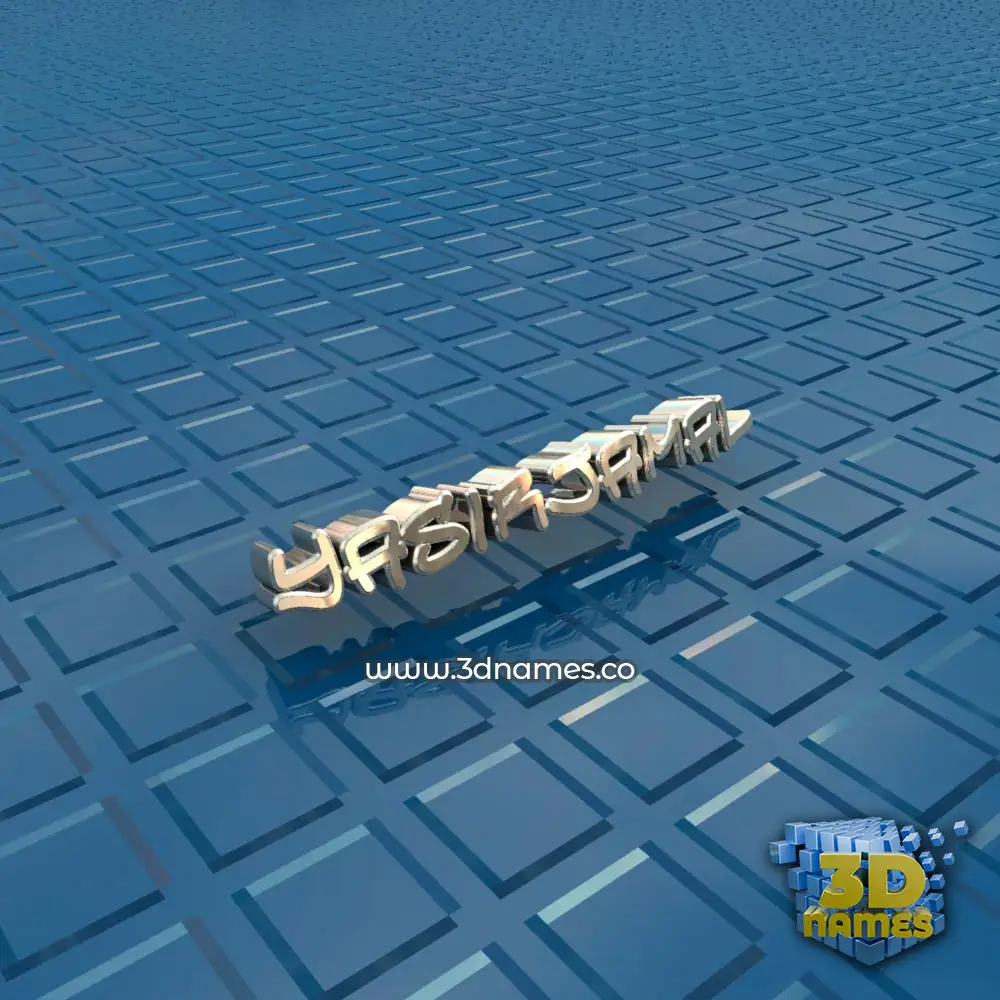 yasirjamal in Blue Bling style - 3D name wallpaper