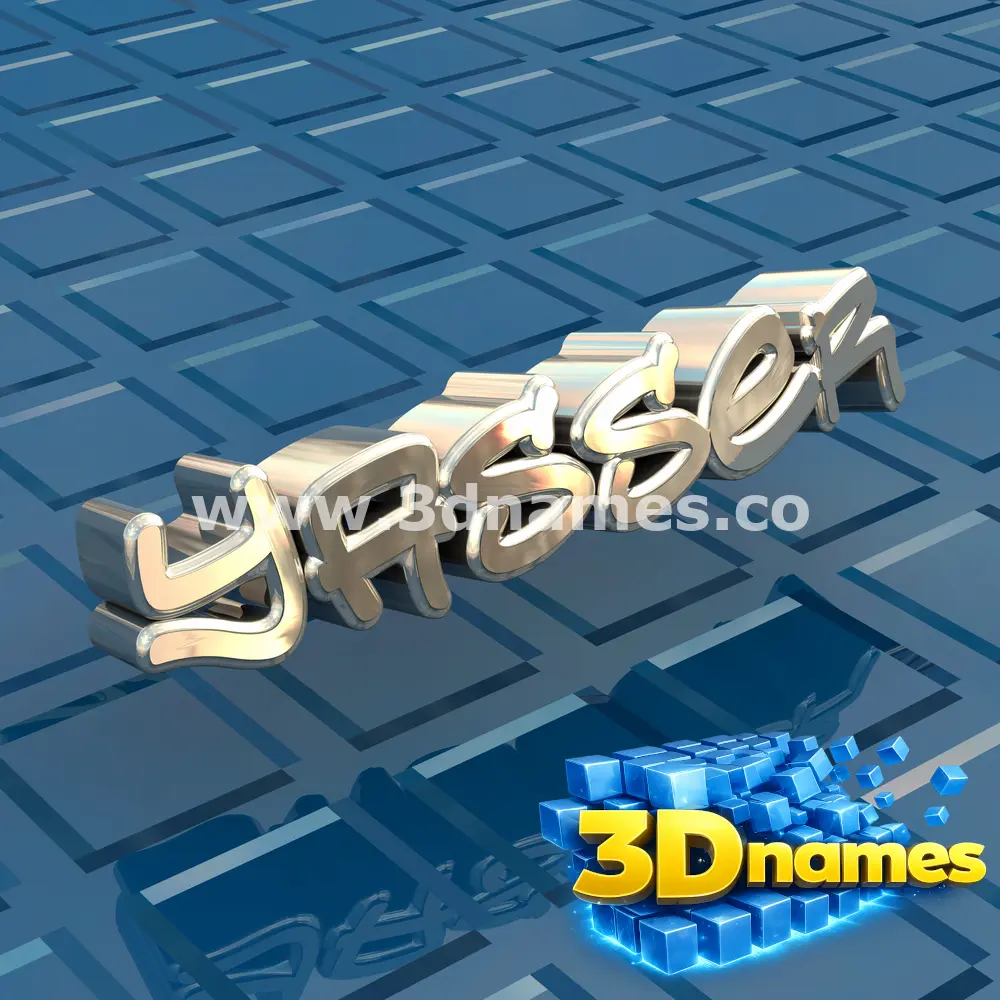 yasser in Blue Bling style - 3D name wallpaper