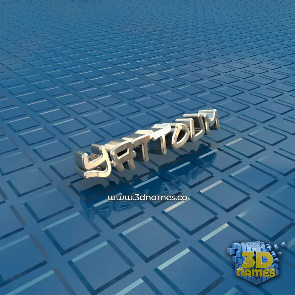 yattoum in Blue Bling style - 3D name wallpaper