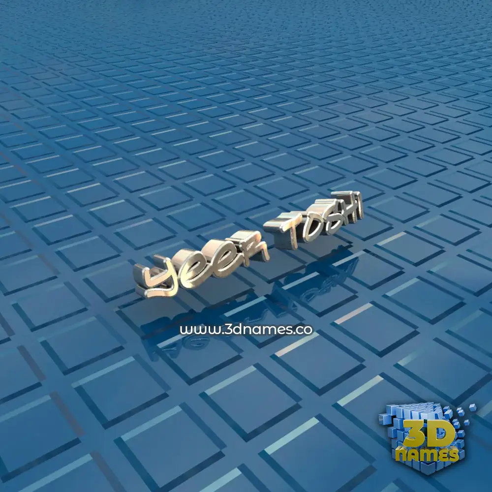 yeer toshi in Blue Bling style - 3D name wallpaper