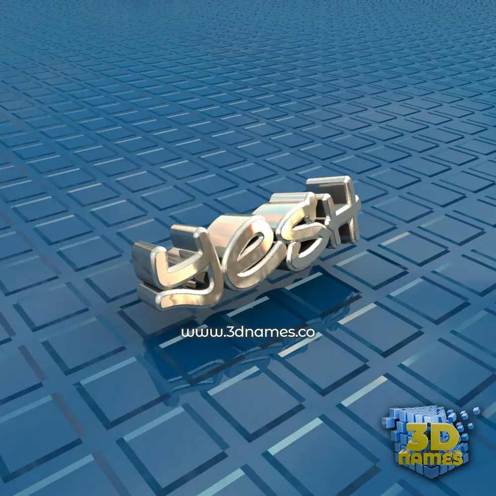 yesh in Blue Bling style - 3D name wallpaper