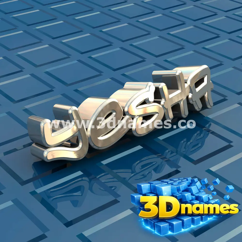 yesha in Blue Bling style - 3D name wallpaper