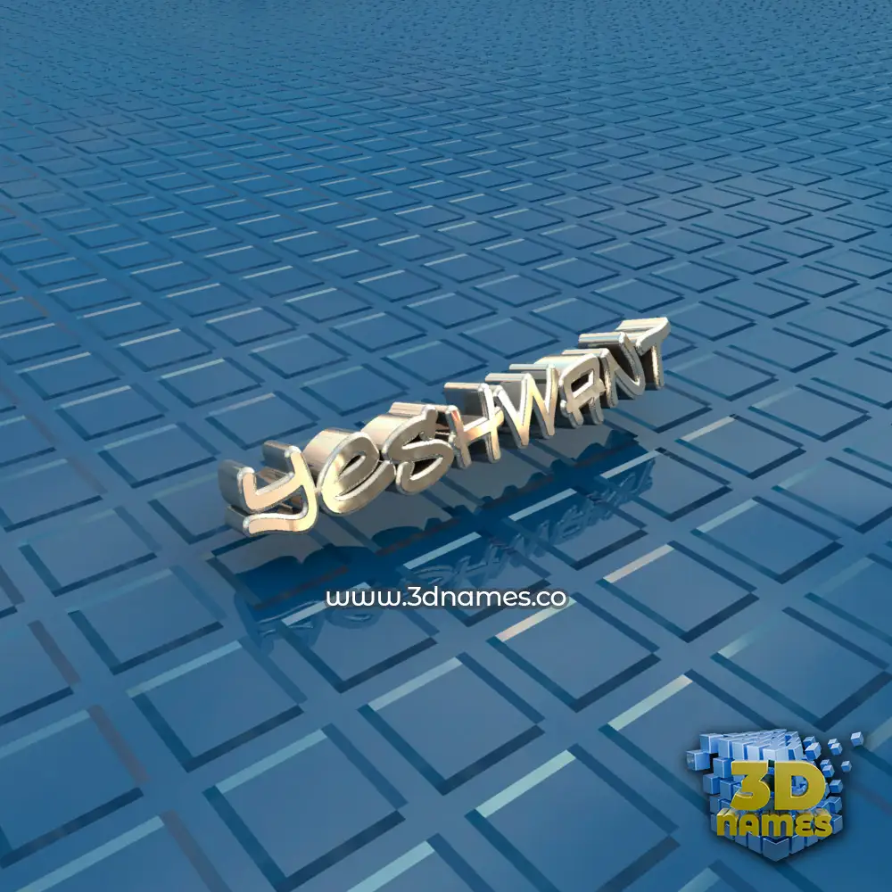 yeshwant in Blue Bling style - 3D name wallpaper
