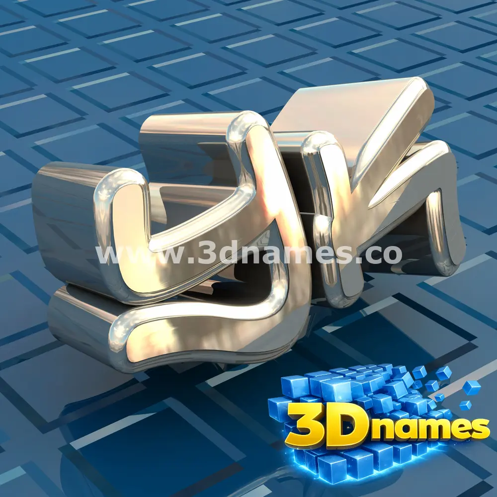 yk in Blue Bling style - 3D name wallpaper