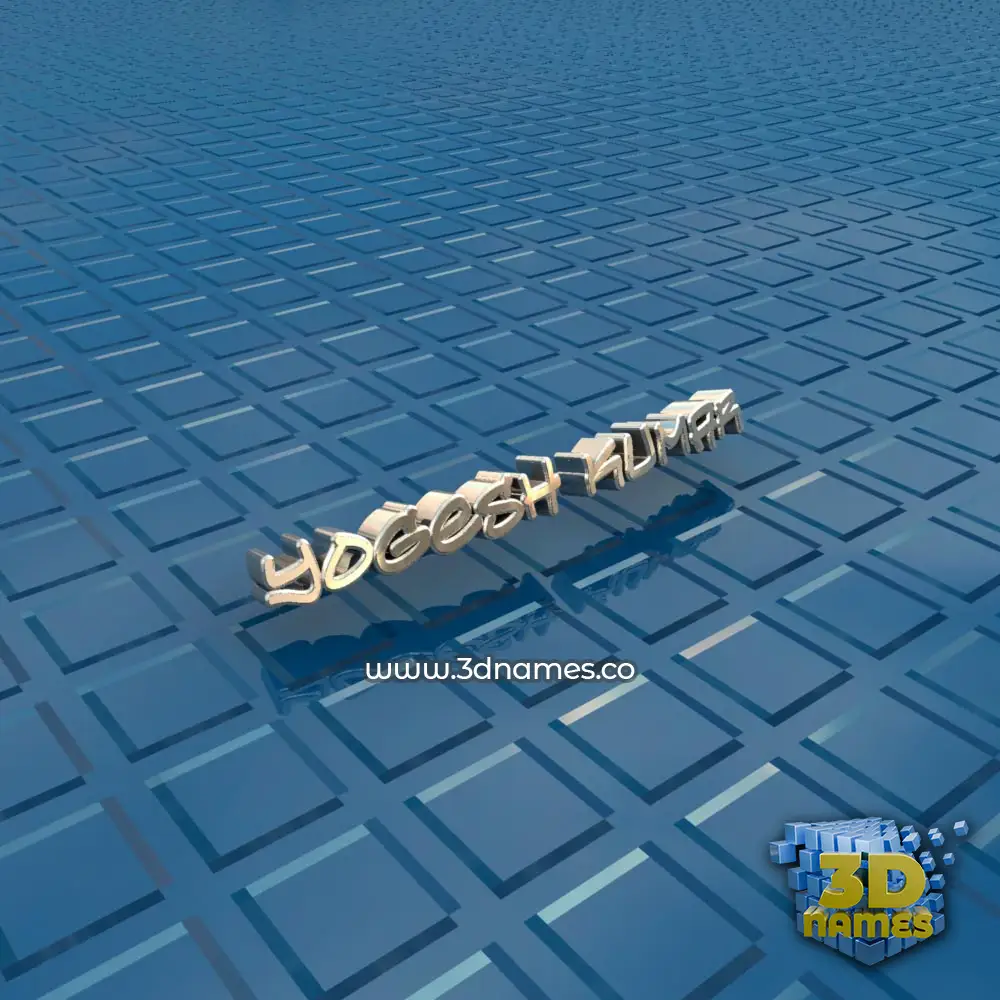 yogesh kumar in Blue Bling style - 3D name wallpaper