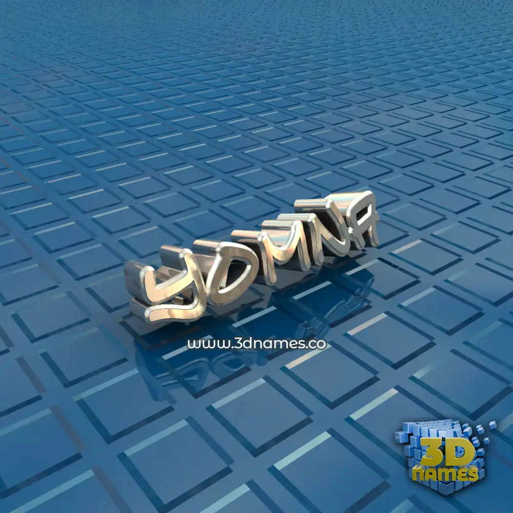 yomna in Blue Bling style - 3D name wallpaper