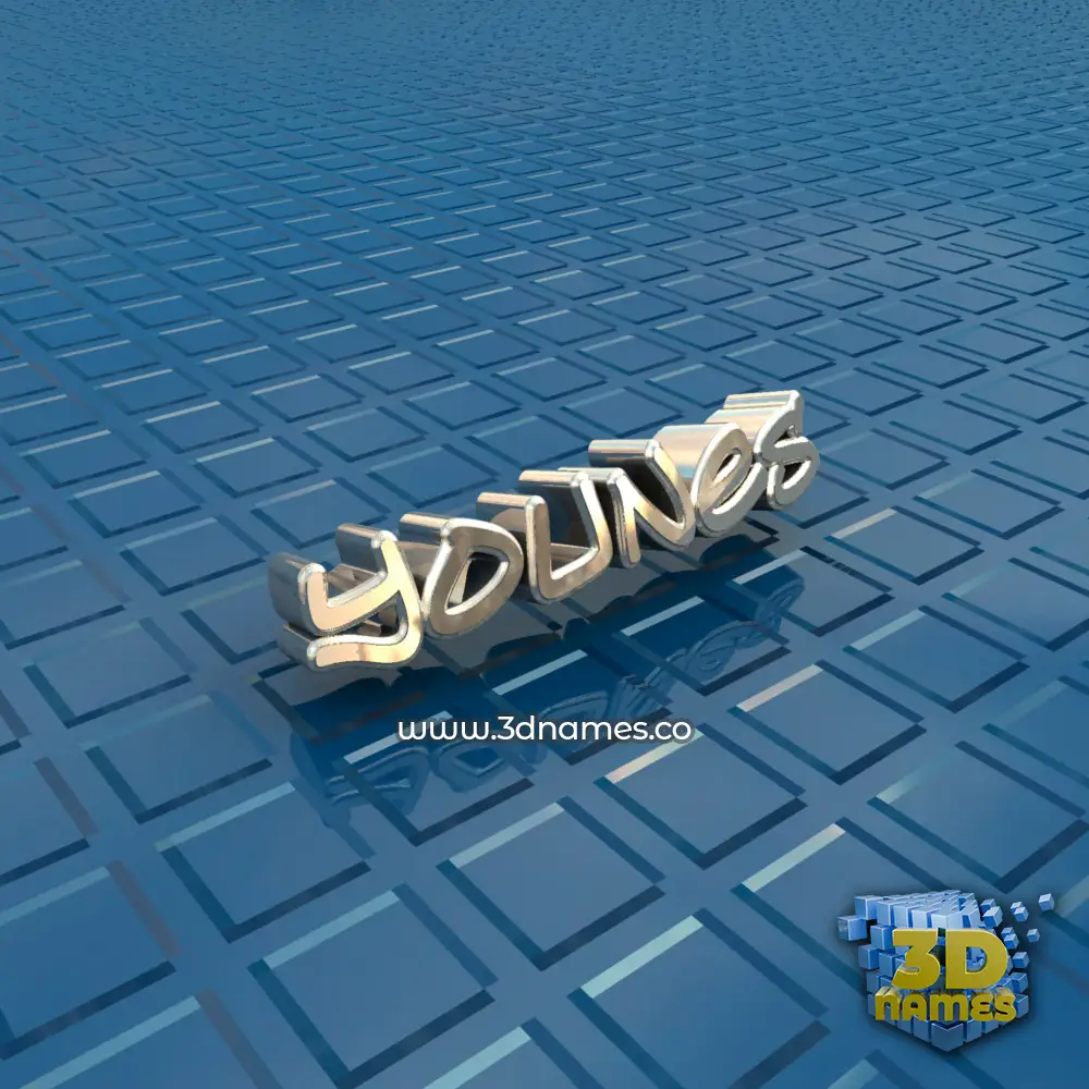 younes in Blue Bling style - 3D name wallpaper
