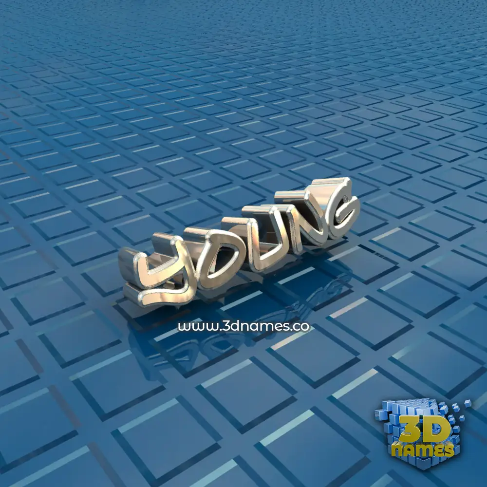 young in Blue Bling style - 3D name wallpaper