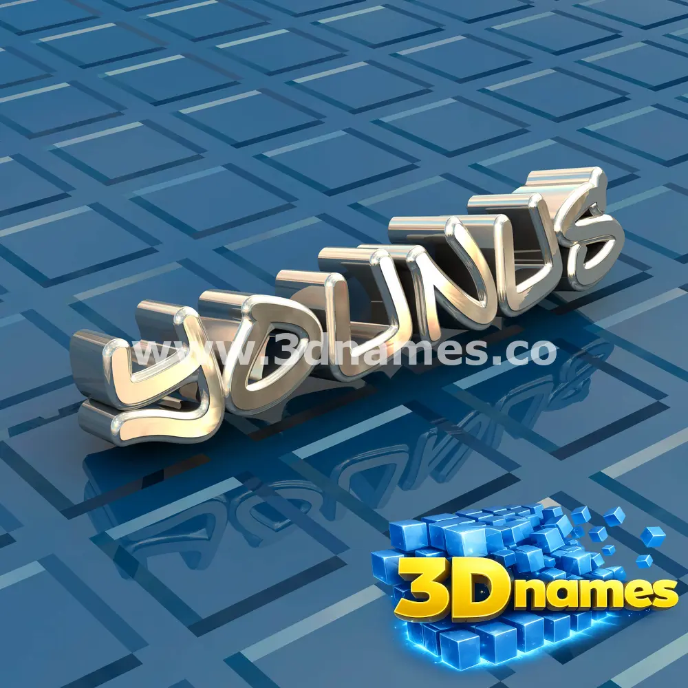 younus in Blue Bling style - 3D name wallpaper