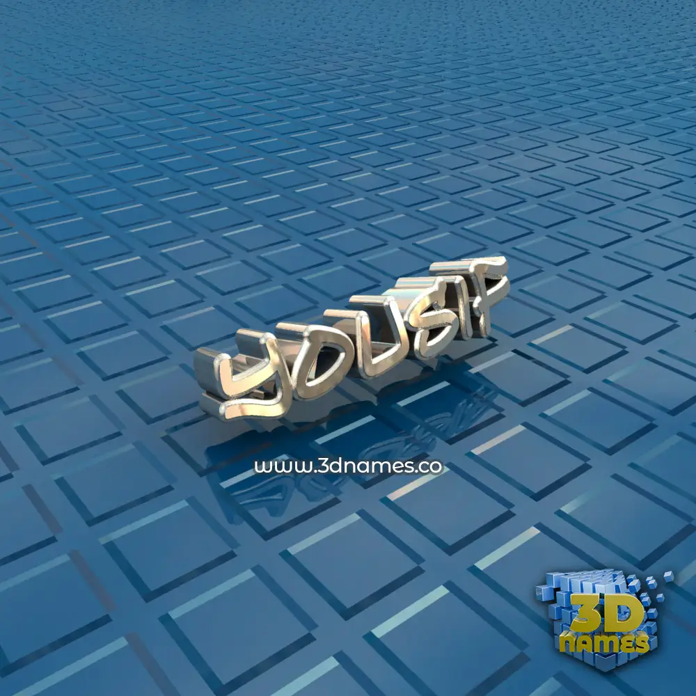 yousif in Blue Bling style - 3D name wallpaper
