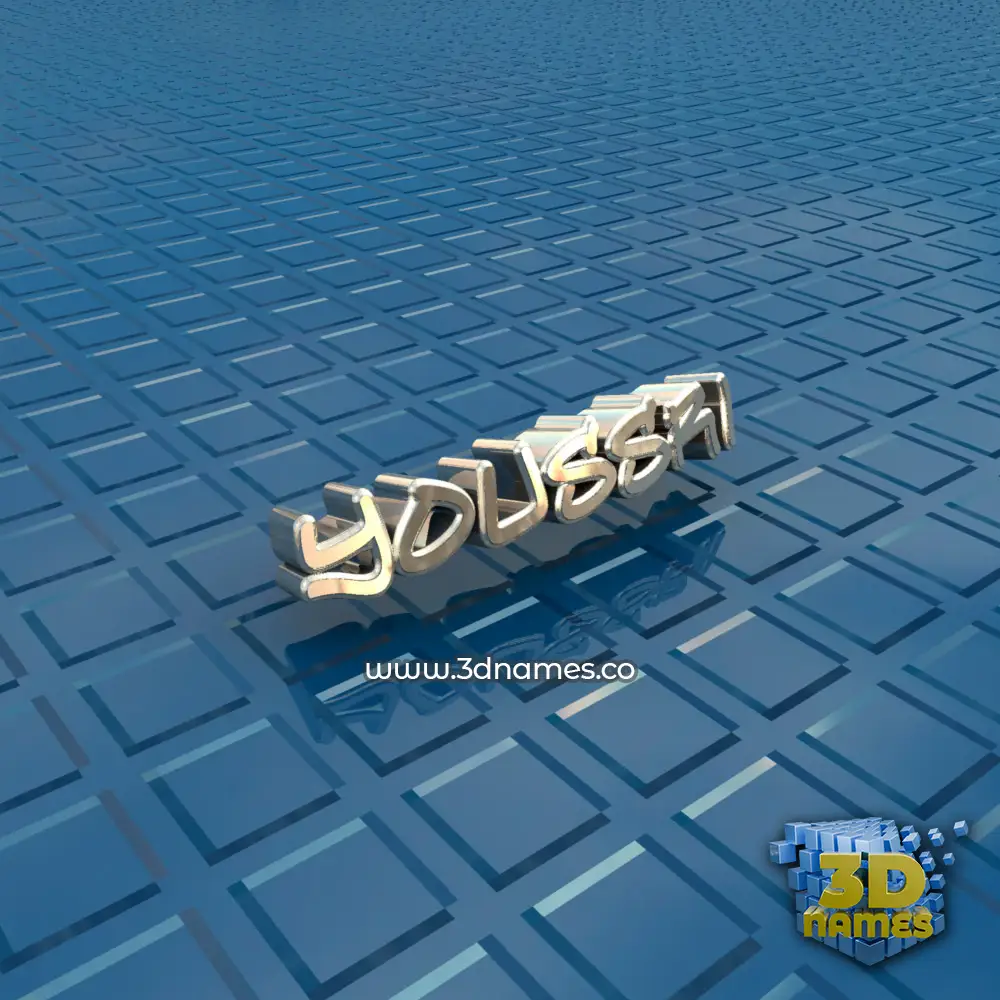 youssri in Blue Bling style - 3D name wallpaper