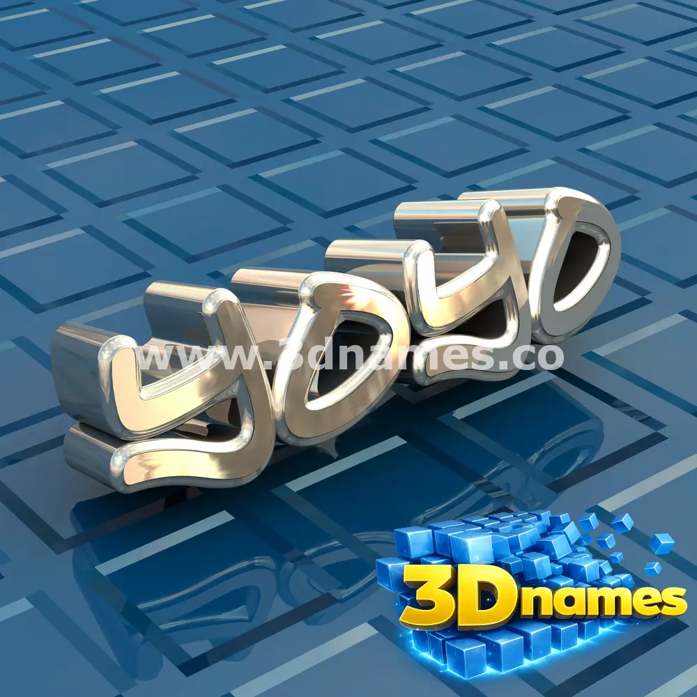 yoyo in Blue Bling style - 3D name wallpaper