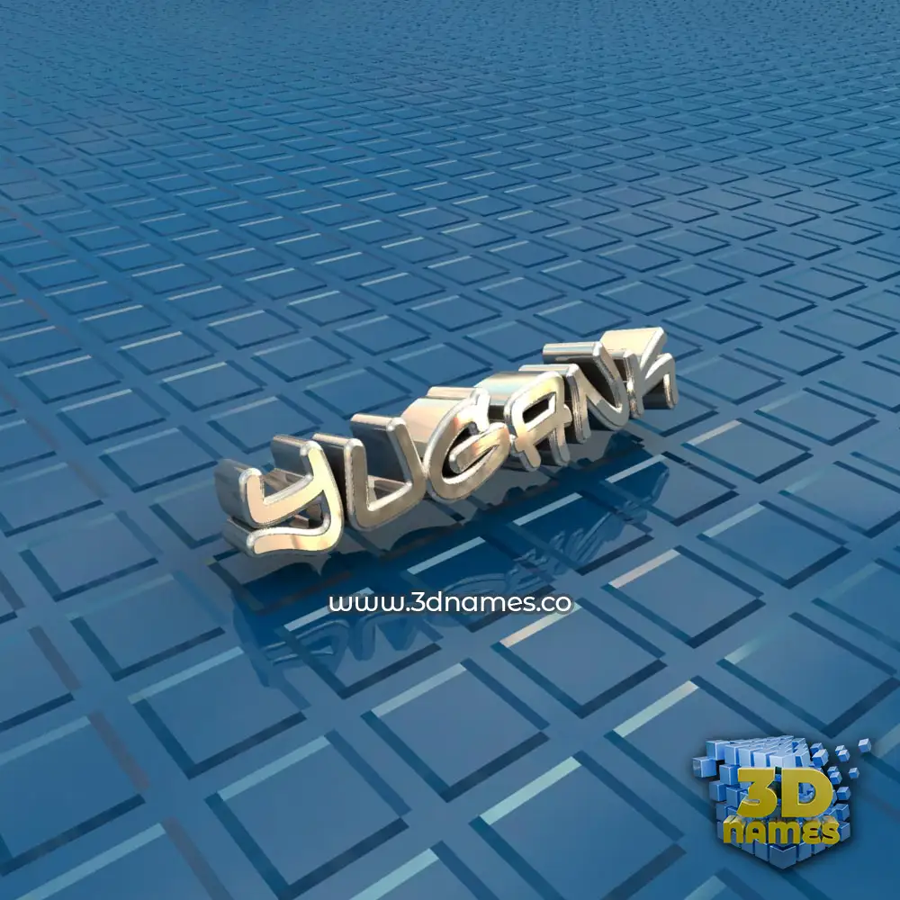 yugank in Blue Bling style - 3D name wallpaper