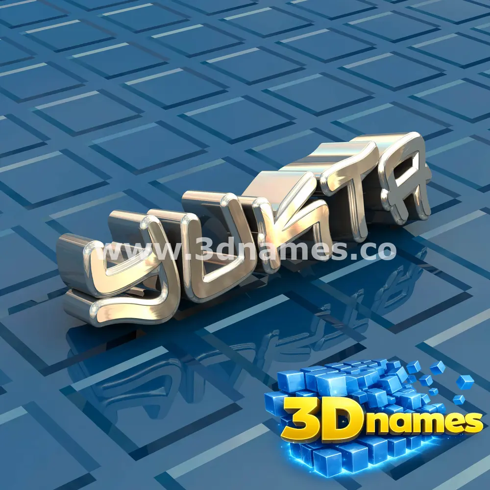 yukta in Blue Bling style - 3D name wallpaper