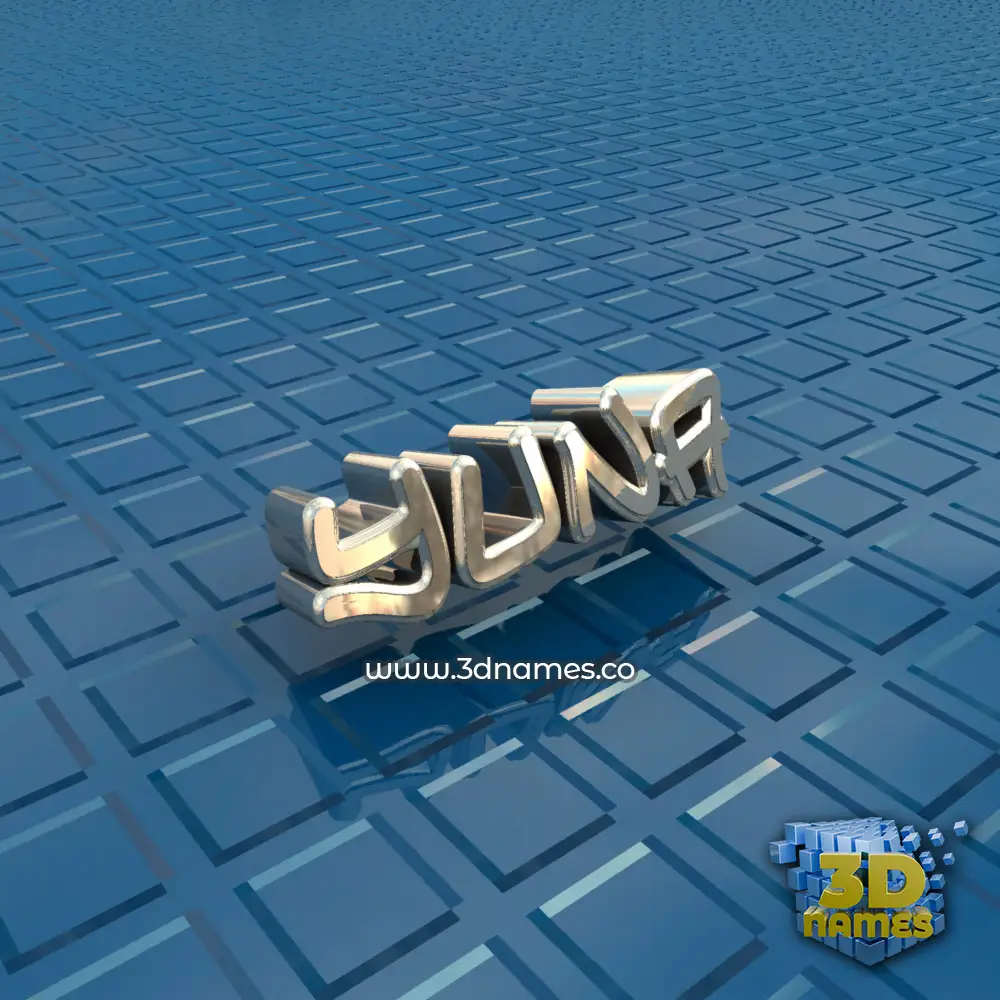yuna in Blue Bling style - 3D name wallpaper