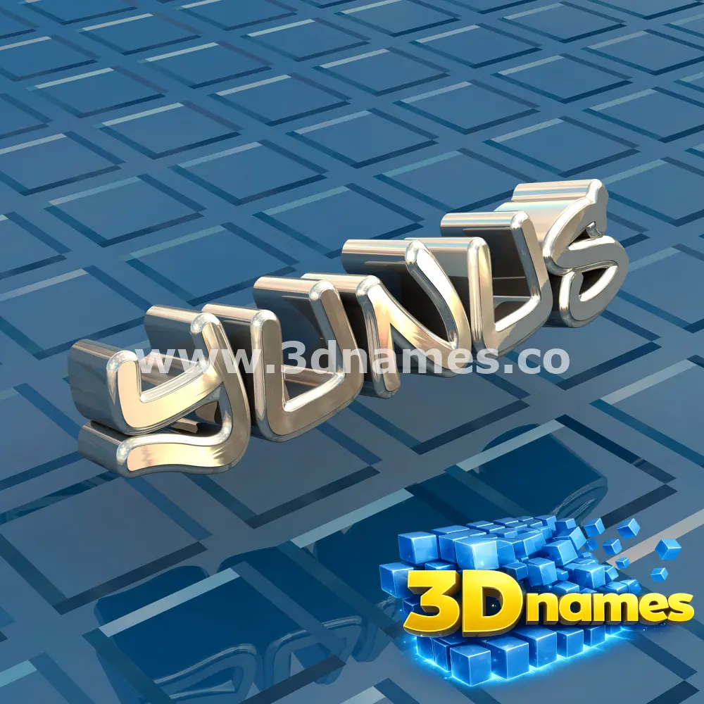 yunus in Blue Bling style - 3D name wallpaper