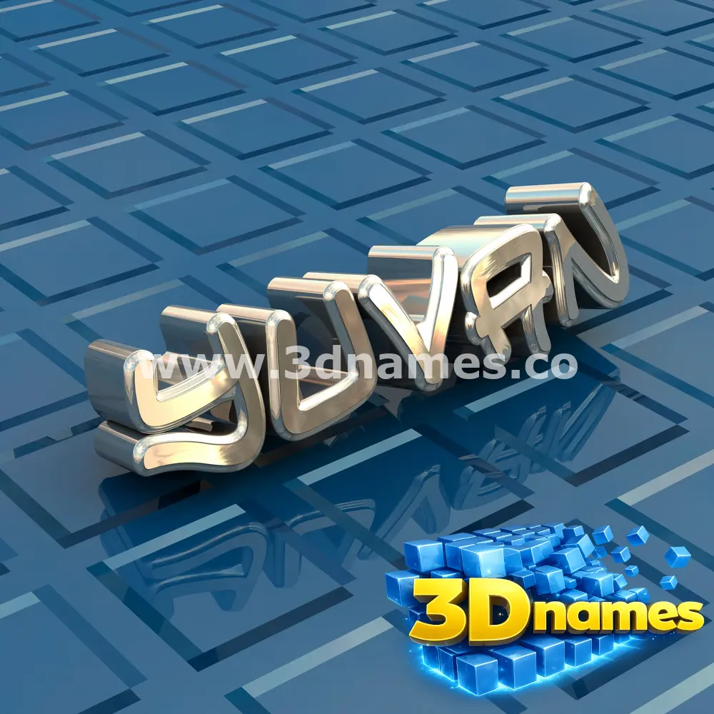 yuvan in Blue Bling style - 3D name wallpaper