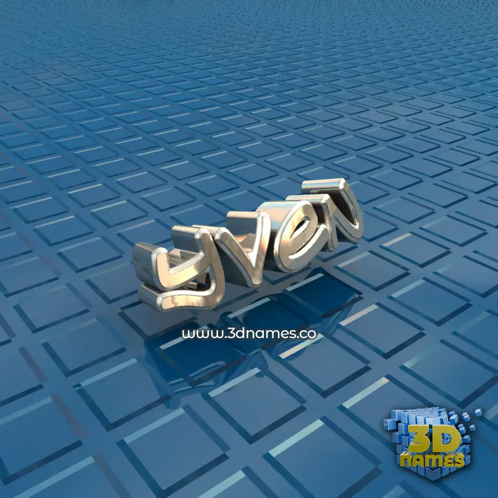 yven in Blue Bling style - 3D name wallpaper