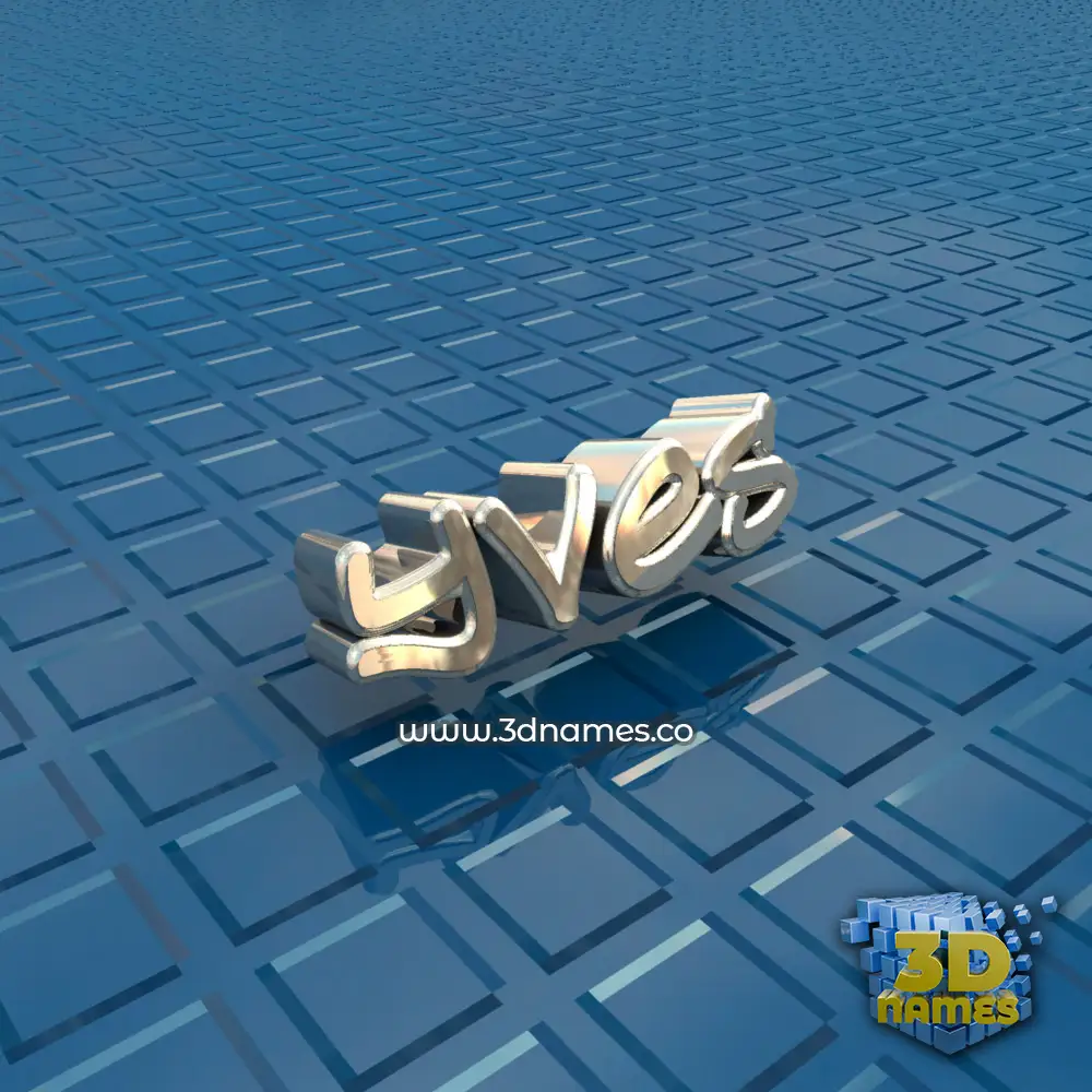 yves in Blue Bling style - 3D name wallpaper