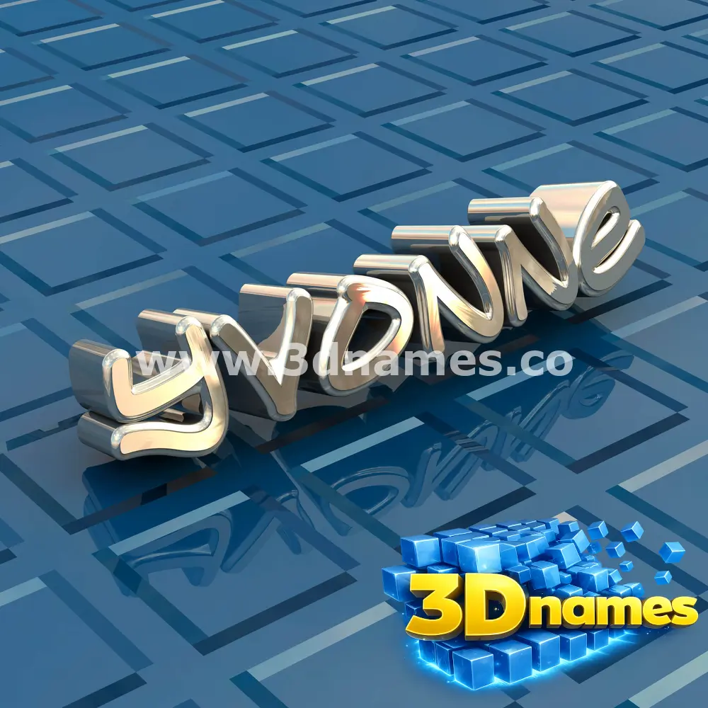 yvonne in Blue Bling style - 3D name wallpaper