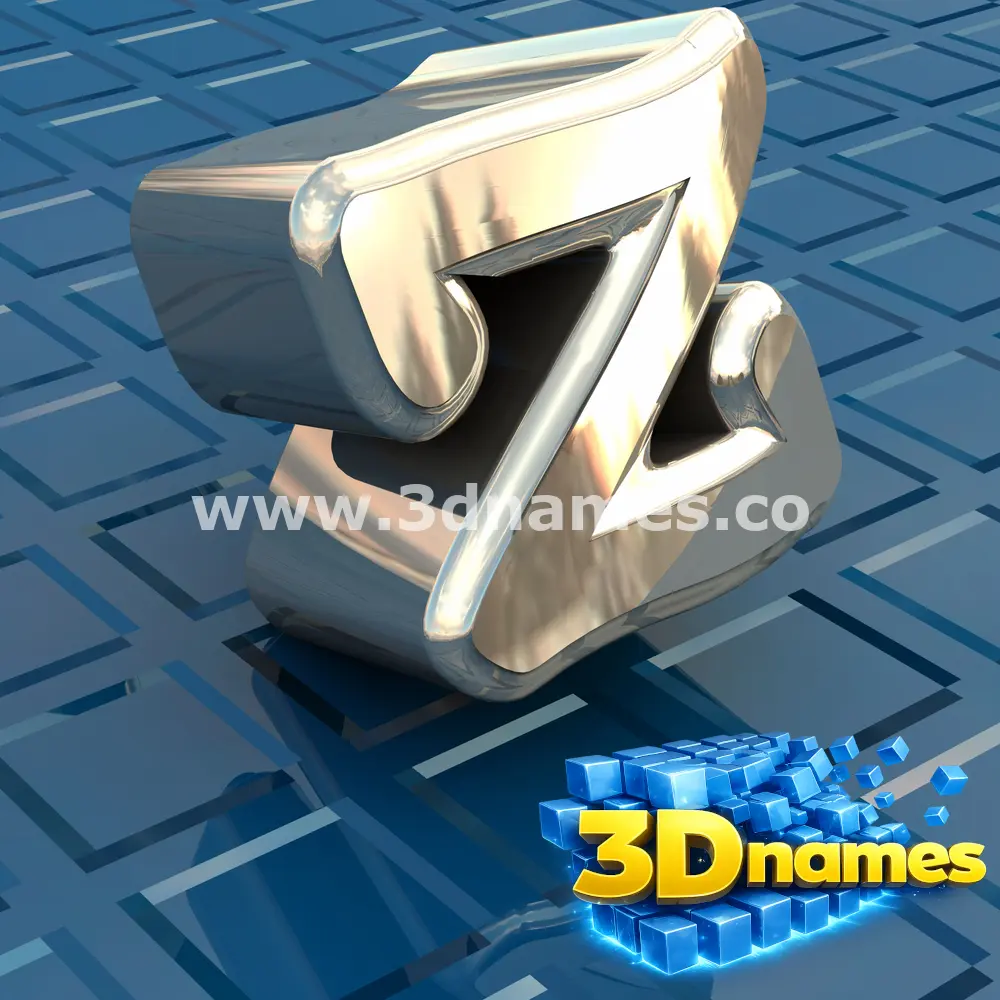 z in Blue Bling style - 3D name wallpaper