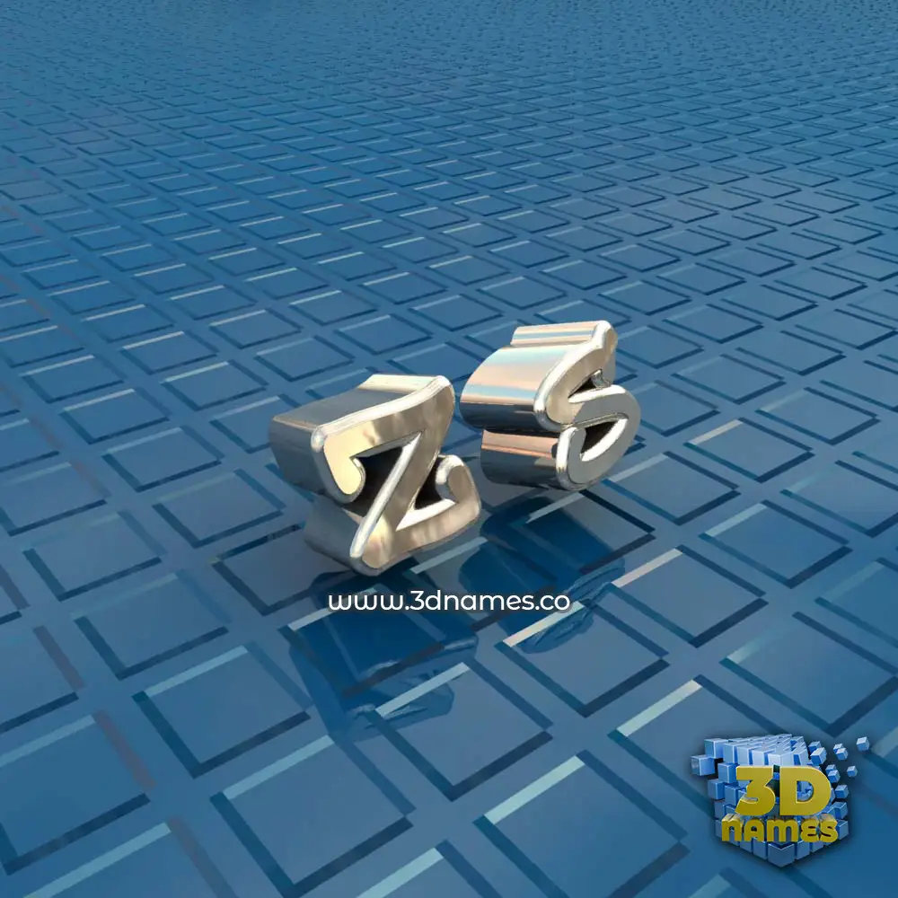 z s in Blue Bling style - 3D name wallpaper