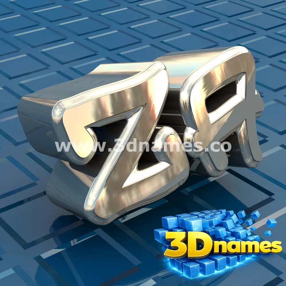 za in Blue Bling style - 3D name wallpaper