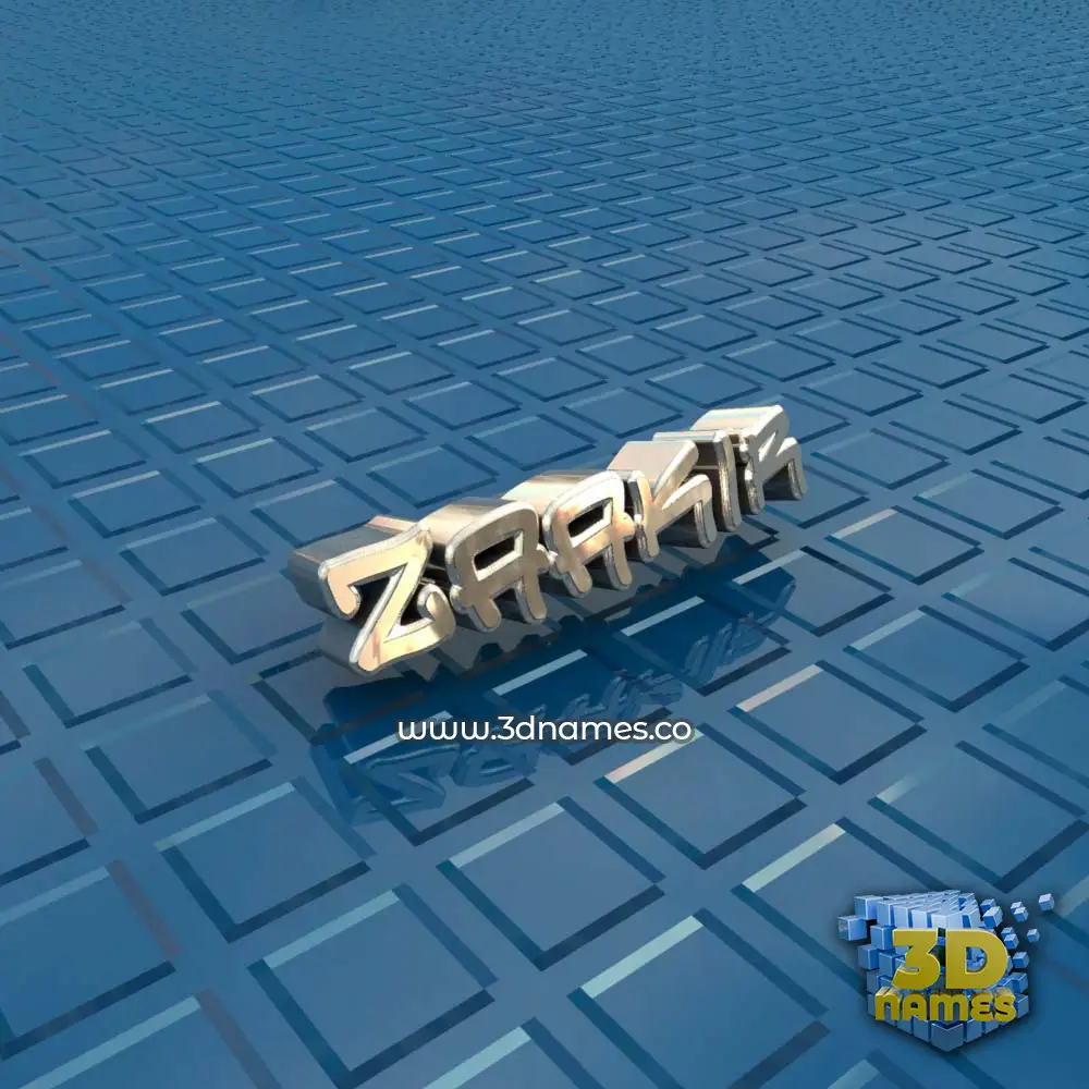 zaakir in Blue Bling style - 3D name wallpaper