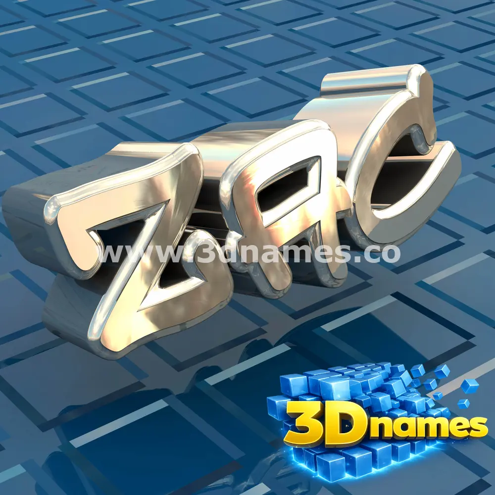 zac in Blue Bling style - 3D name wallpaper