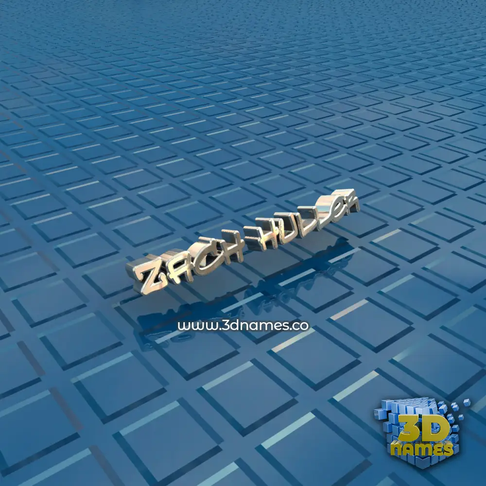 zach huller in Blue Bling style - 3D name wallpaper