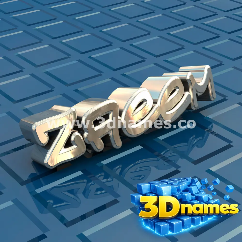 zaeem in Blue Bling style - 3D name wallpaper