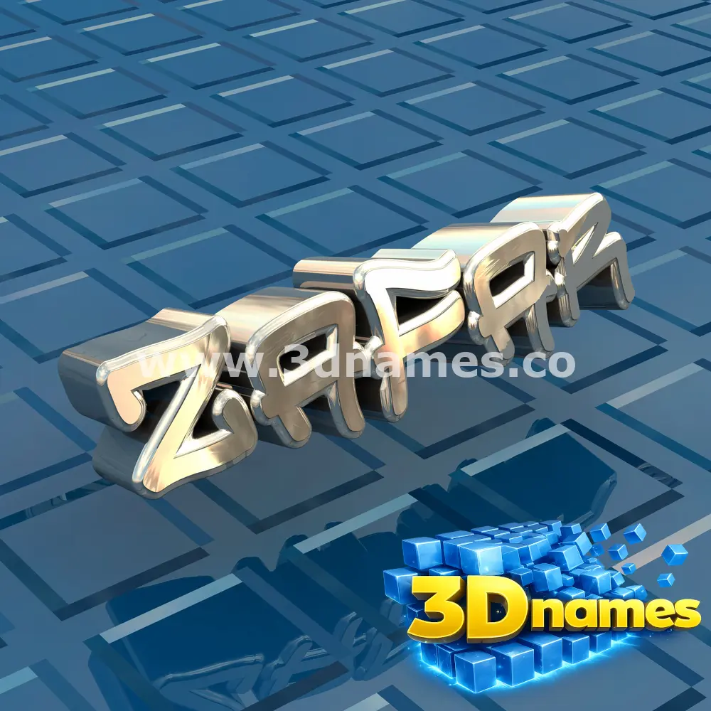 zafar in Blue Bling style - 3D name wallpaper